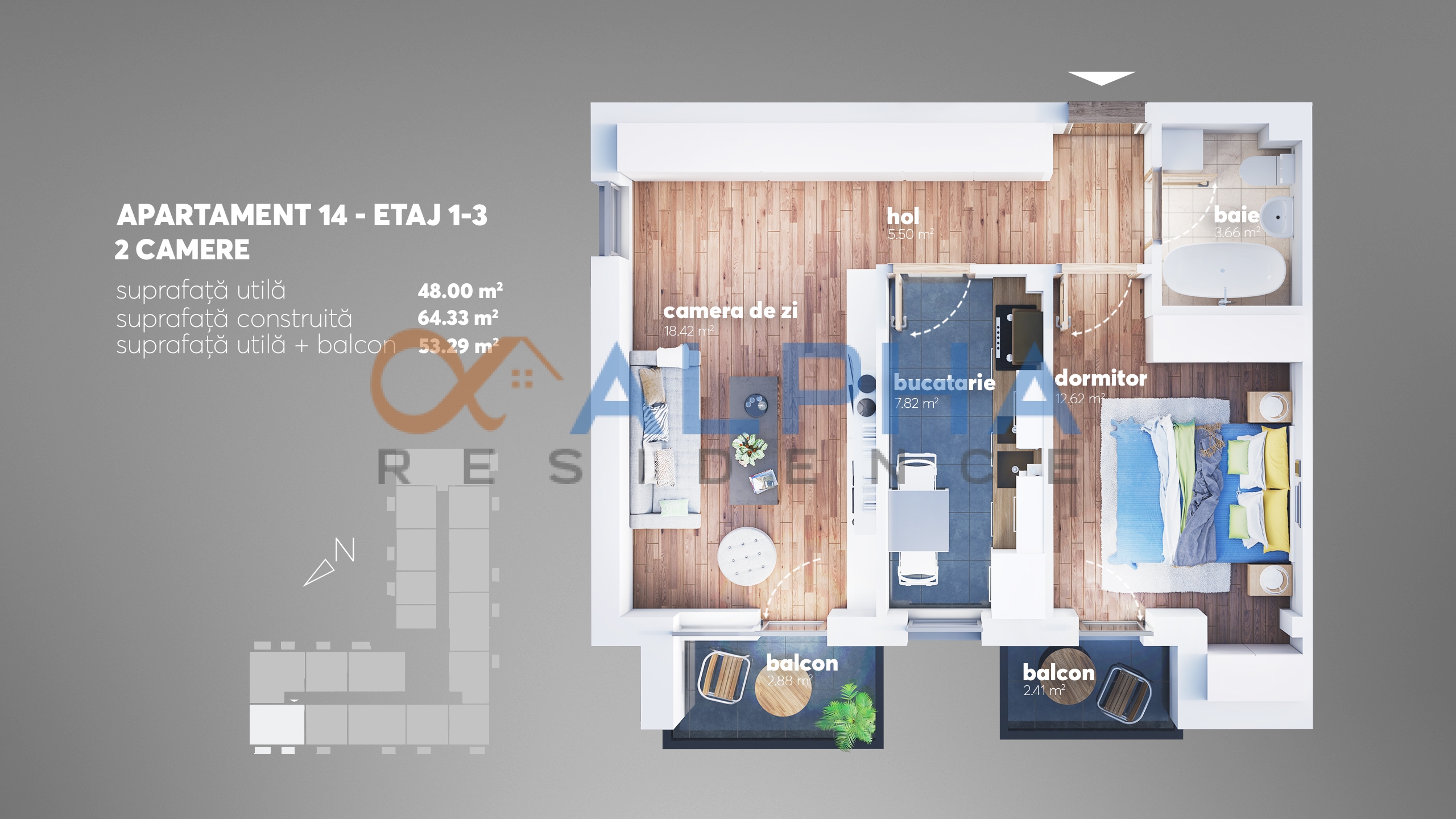 Arhive Apartamente Cu 2 Camere - Alpha Residence - Apartamente Noi ...